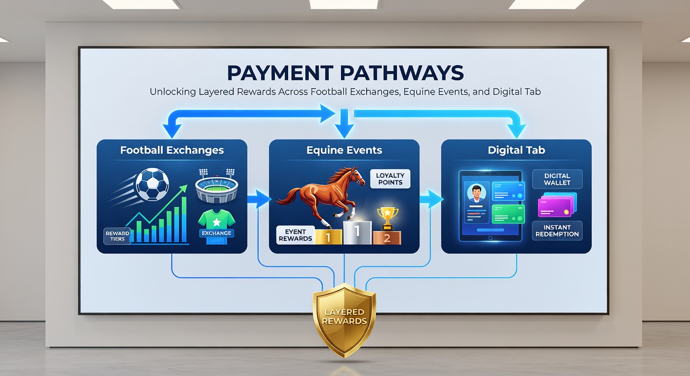 Payment flow diagrams illustrating reward layering between horse racing wagers and digital casino tables