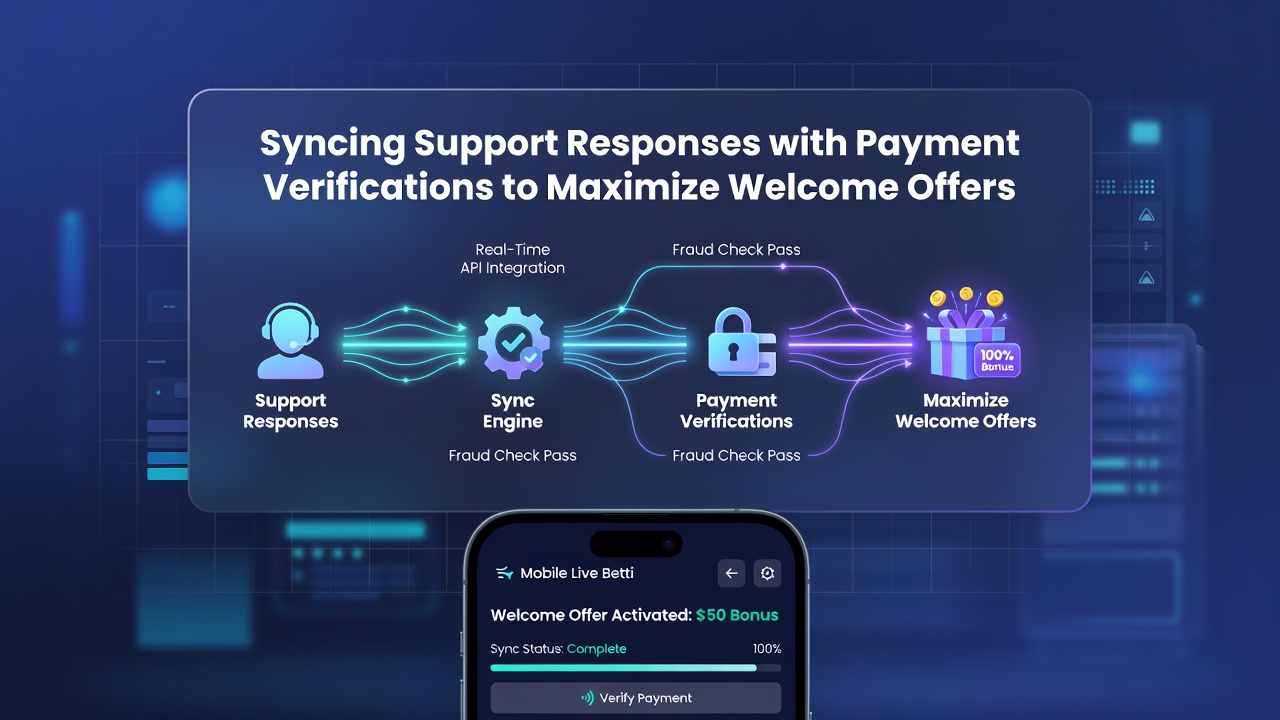 Support agent dashboard displaying synchronized payment verification status alongside active welcome offer details for a live betting session